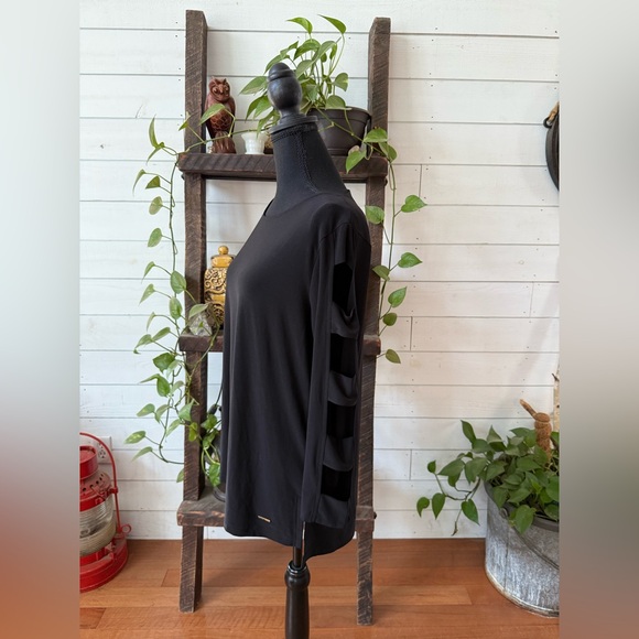 Anne Klein Black Long Sleeve Top with Cut-Out Details - Picture 6 of 17